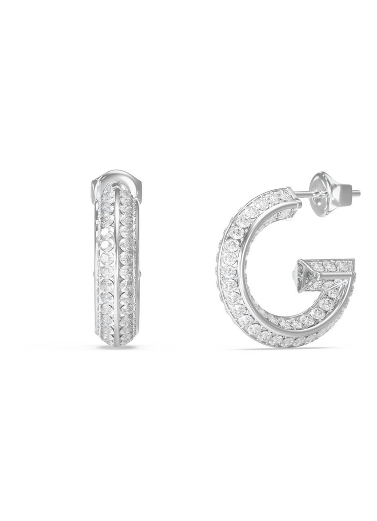 GUESS Dames Oorringen JUBE05444JWRHT-U in de kleur Zilver