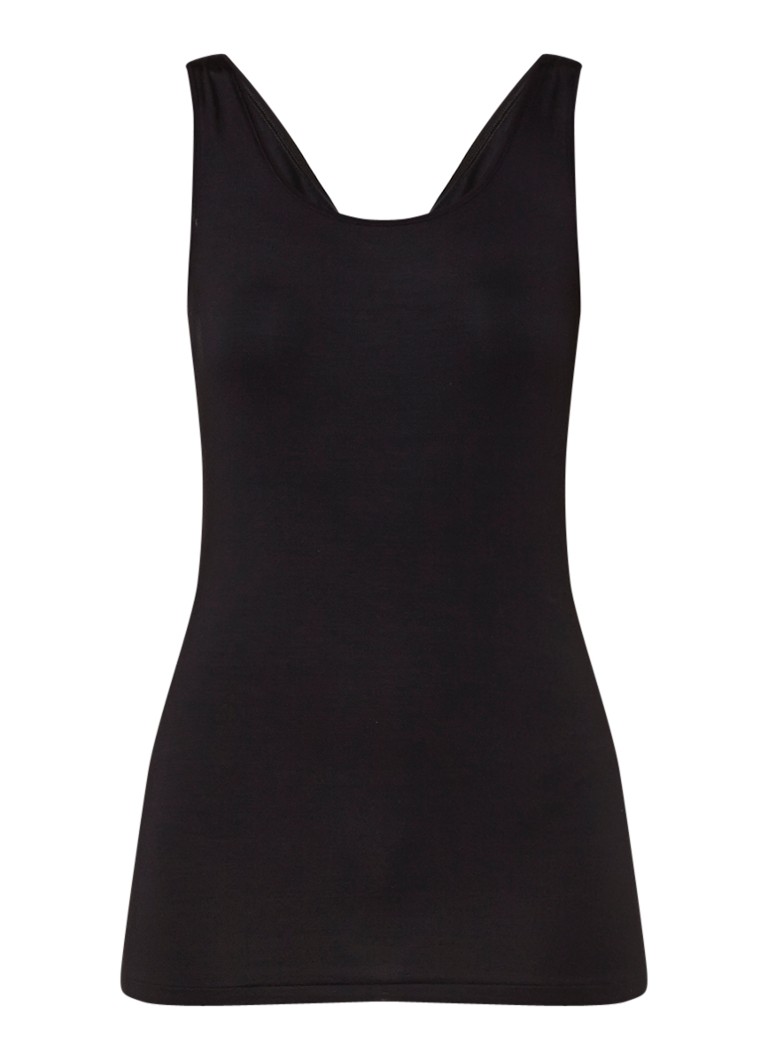 Hanro Dames Soft Touch singlet met ronde hals in de kleur Zwart, maat: L