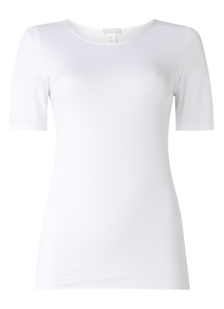 Hanro Dames Naadloos T-shirt met ronde hals in de kleur Wit, maat: L