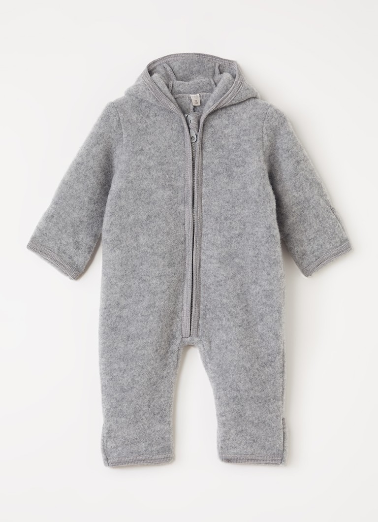 Huttelihut Meisjes Babypak van wol met capuchon in de kleur Grijs, maat: 74