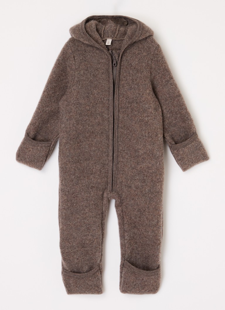 Huttelihut Meisjes Babypak van wol met capuchon in de kleur Bruin, maat: 62