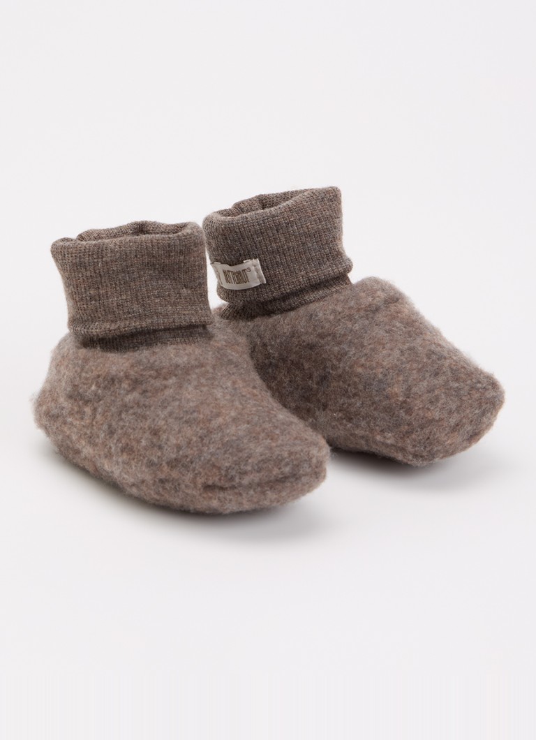 Huttelihut Meisjes Babyslofje van merino wol in de kleur Bruin, maat: 62\68