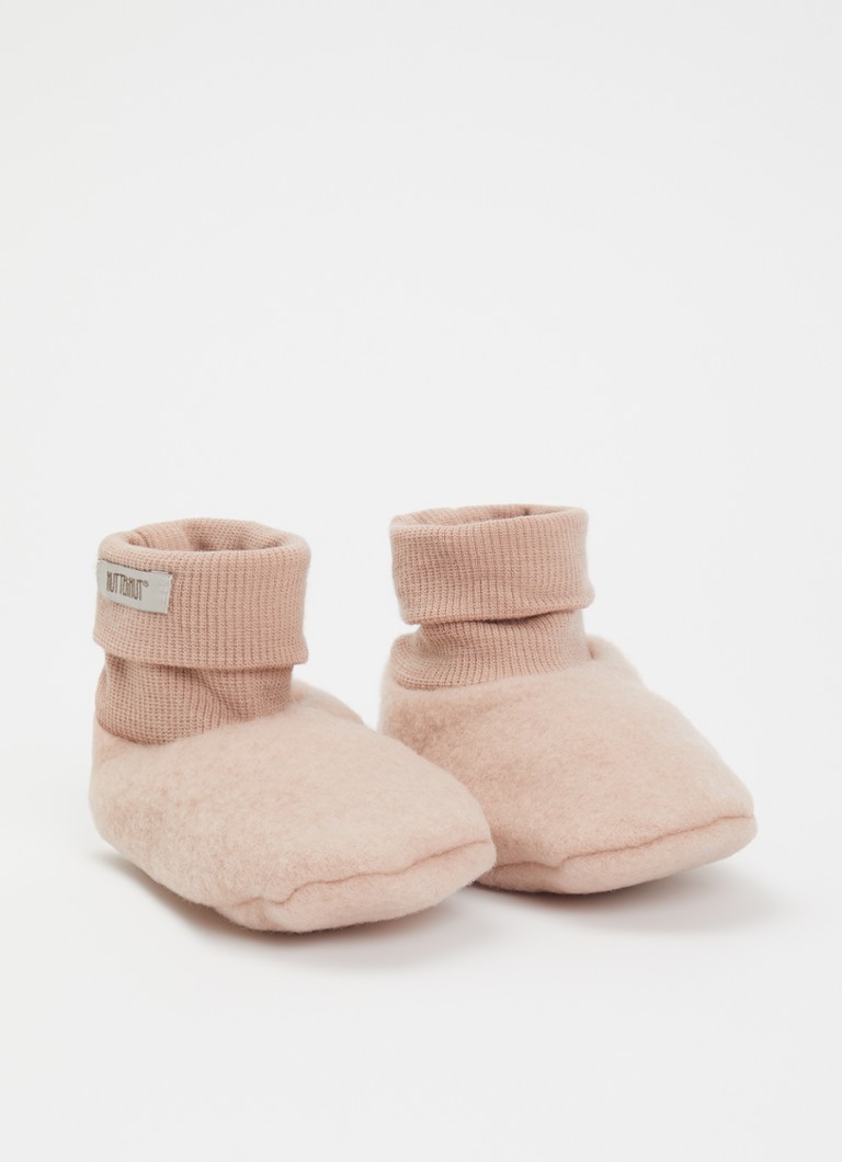 Huttelihut Meisjes Babyslofje van merino wol in de kleur Kastanjebruin, maat: 62\68