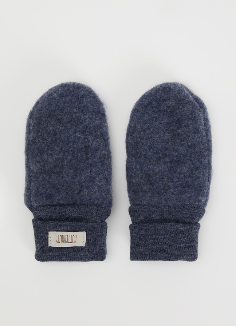 Huttelihut Meisjes Wanten van merino wol in de kleur Donkerblauw, maat: 62\68