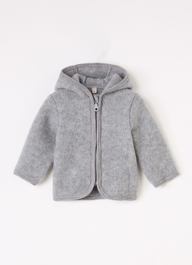 Huttelihut Meisjes Grofgebreid vest van merinowol in de kleur Grijs, maat: 92