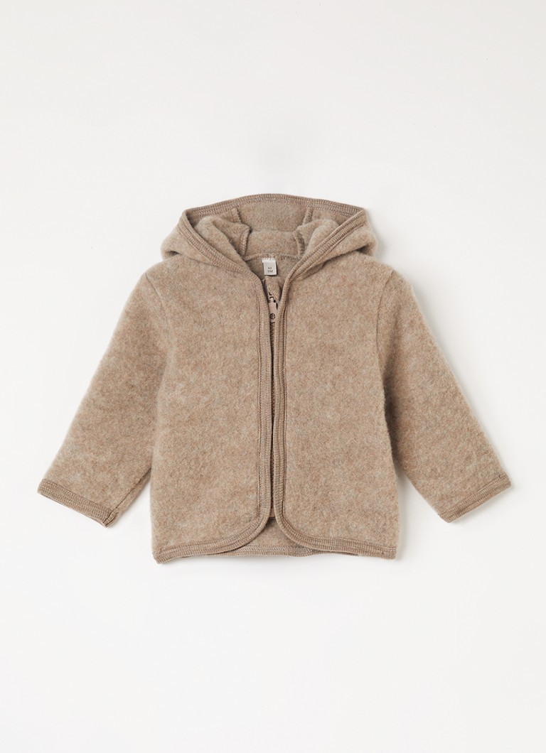Huttelihut Meisjes Grofgebreid vest van merinowol in de kleur Beige, maat: 92