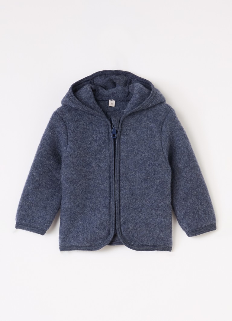 Huttelihut Meisjes Grofgebreid vest van merinowol in de kleur Blauw, maat: 92