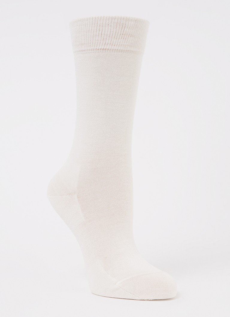 Falke Dames Softmerino sokken in scheerwolblend in de kleur Ivoor, maat: 41-42