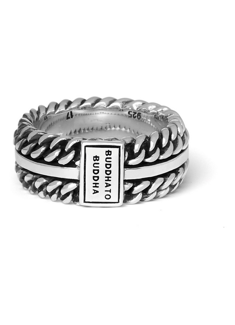 Buddha to Buddha Dames Chain Texture ring van zilver in de kleur Zilver