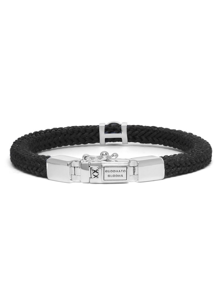Buddha to Buddha Dames Denise wikkelarmband van zilver in de kleur Zwart