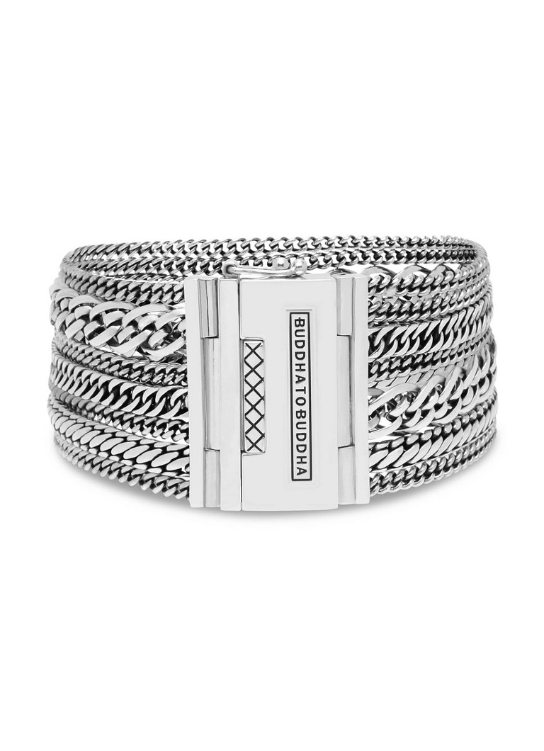 Buddha to Buddha Dames Multi Chain Nathalie schakelarmband van zilver in de kleur Zilver
