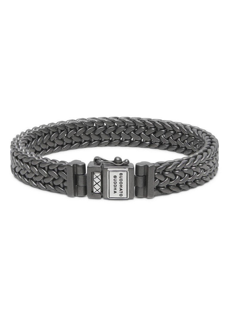 Buddha to Buddha Dames Julius schakelarmband van zilver in de kleur Donkergrijs