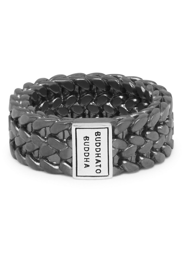 Buddha to Buddha Dames Julius Ring Black Rhodium ring van zilver in de kleur Donkergrijs