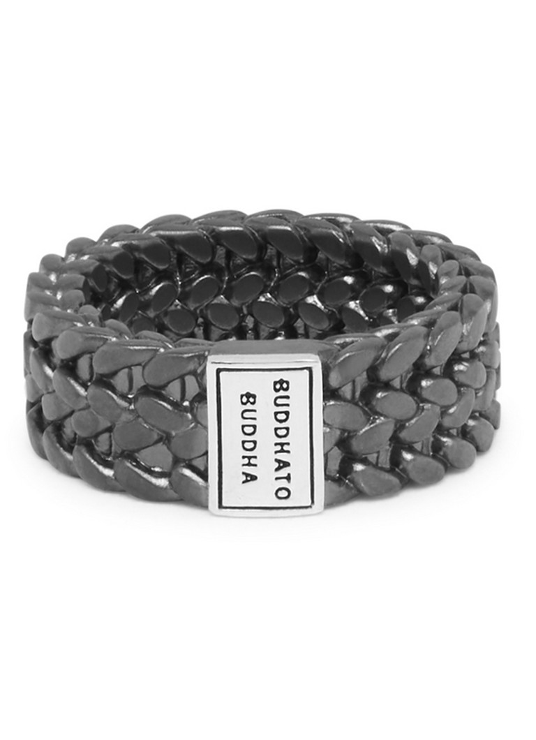 Buddha to Buddha Dames Julius Ring Black Rhodium ring van zilver in de kleur Donkergrijs