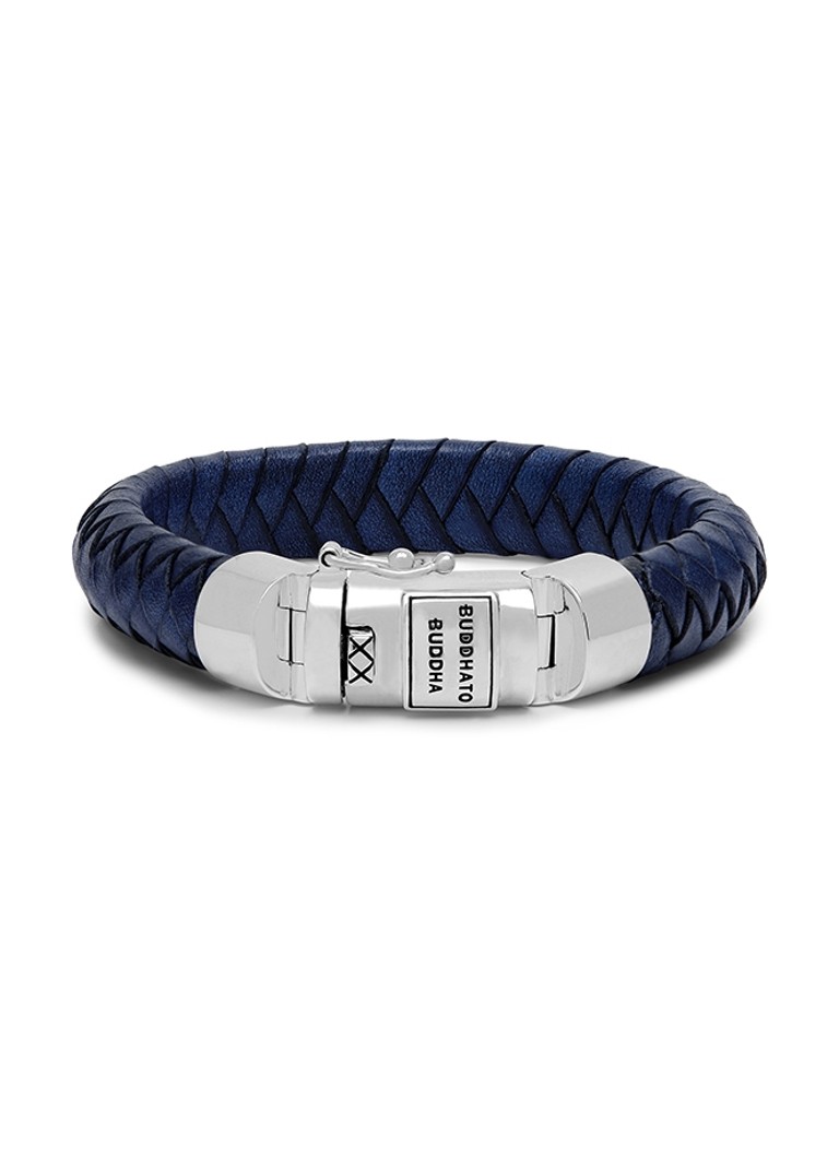 Buddha to Buddha Dames Ben wikkelarmband van leer in de kleur Donkerblauw