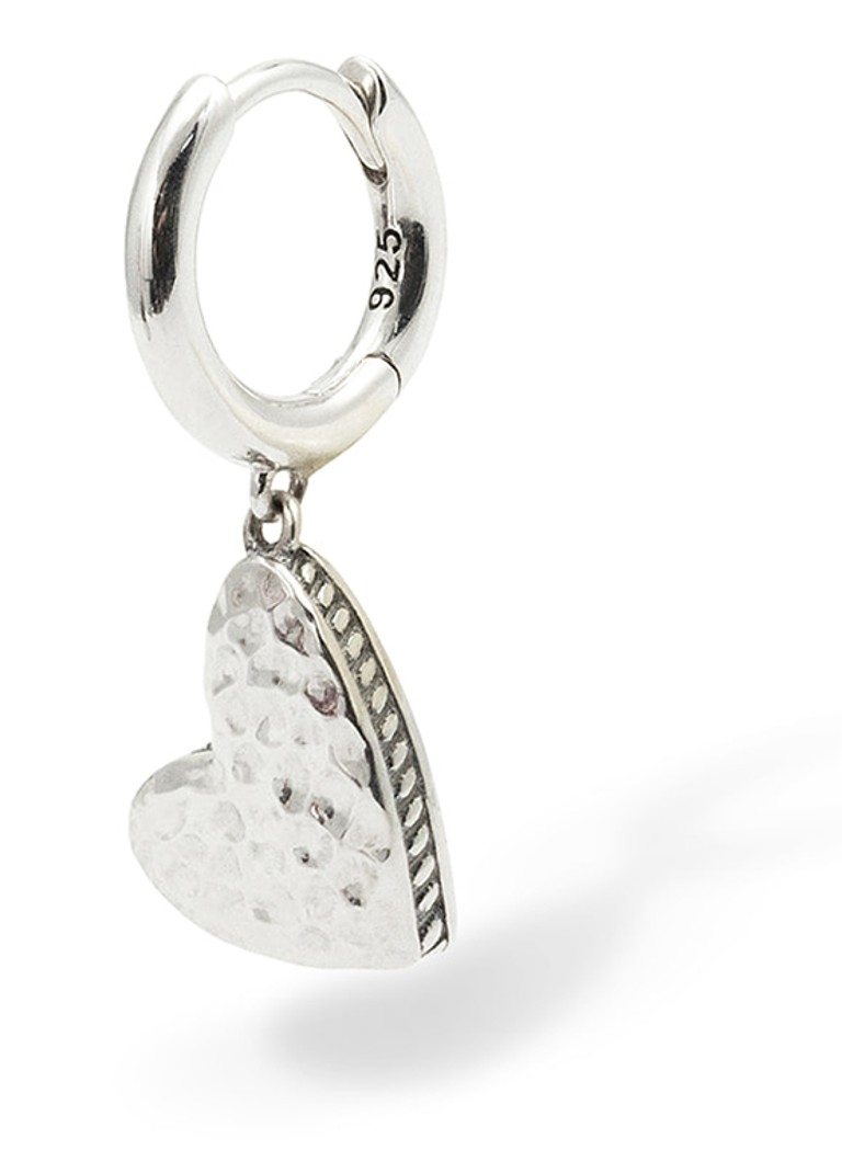 Buddha to Buddha Dames Hart enkele oorring van zilver in de kleur Zilver
