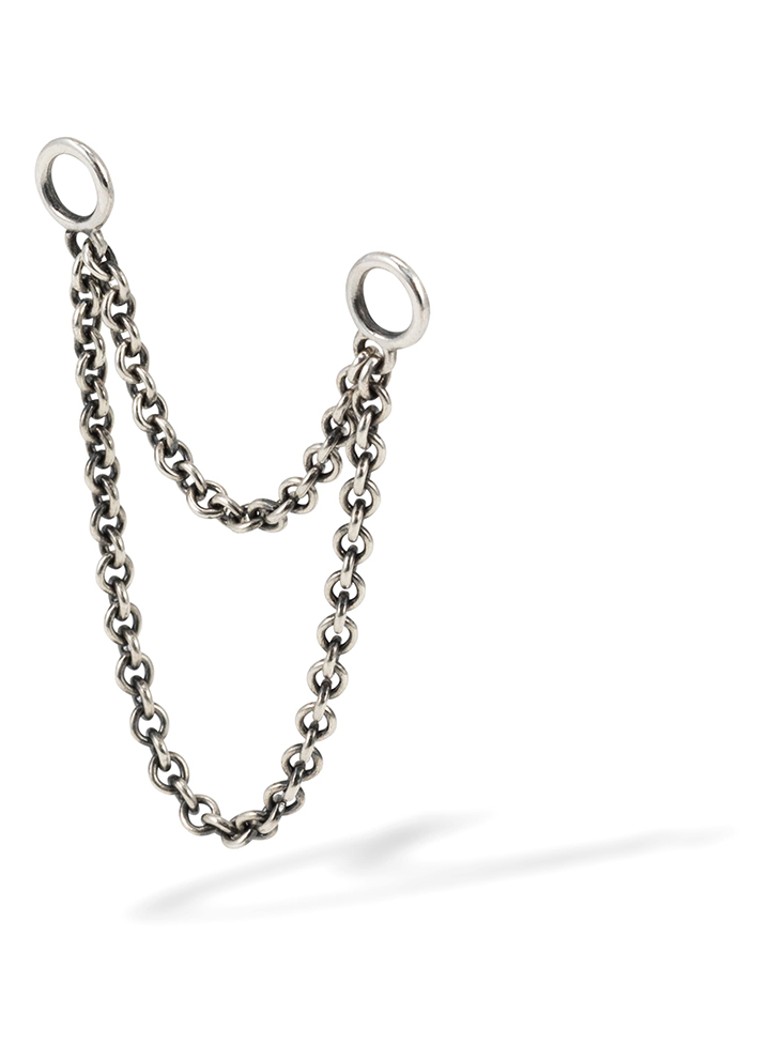 Buddha to Buddha Dames Double Chain enkele ooring in de kleur Zilver