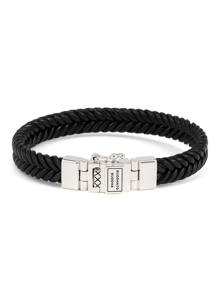 Buddha to Buddha Dames Barbara armband van gevlochten leer in de kleur Zilver