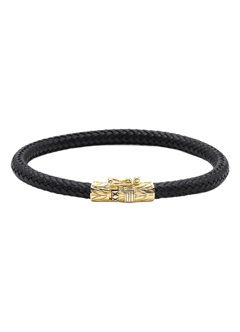 Buddha to Buddha Dames Ellen armband van gevlochten leer in de kleur Goud