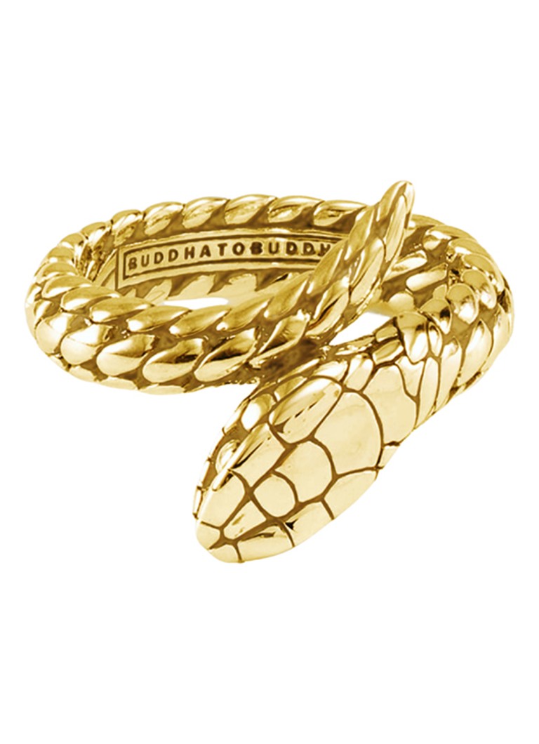 Buddha to Buddha Heren Ben ring XS Snake verguld in de kleur Goud
