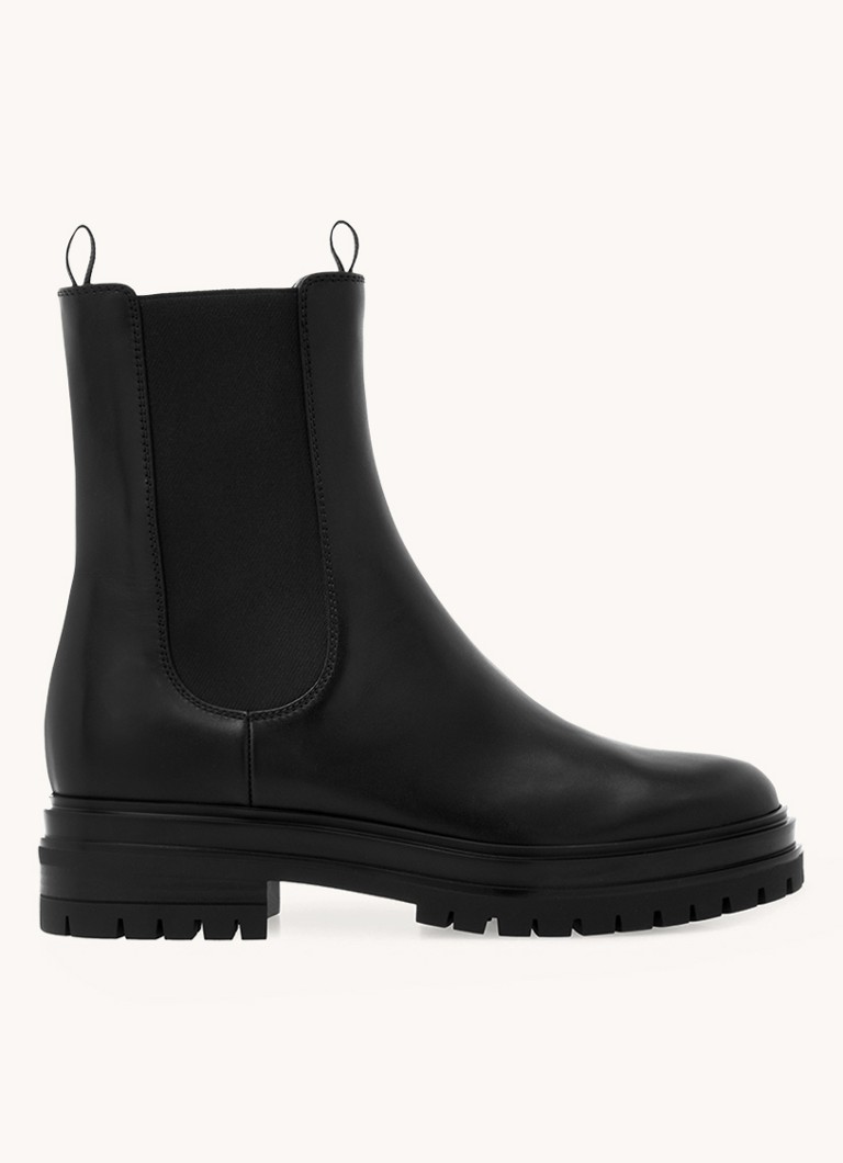 Gianvito Rossi Dames Chester chelsea boot van kalfsleer in de kleur Zwart