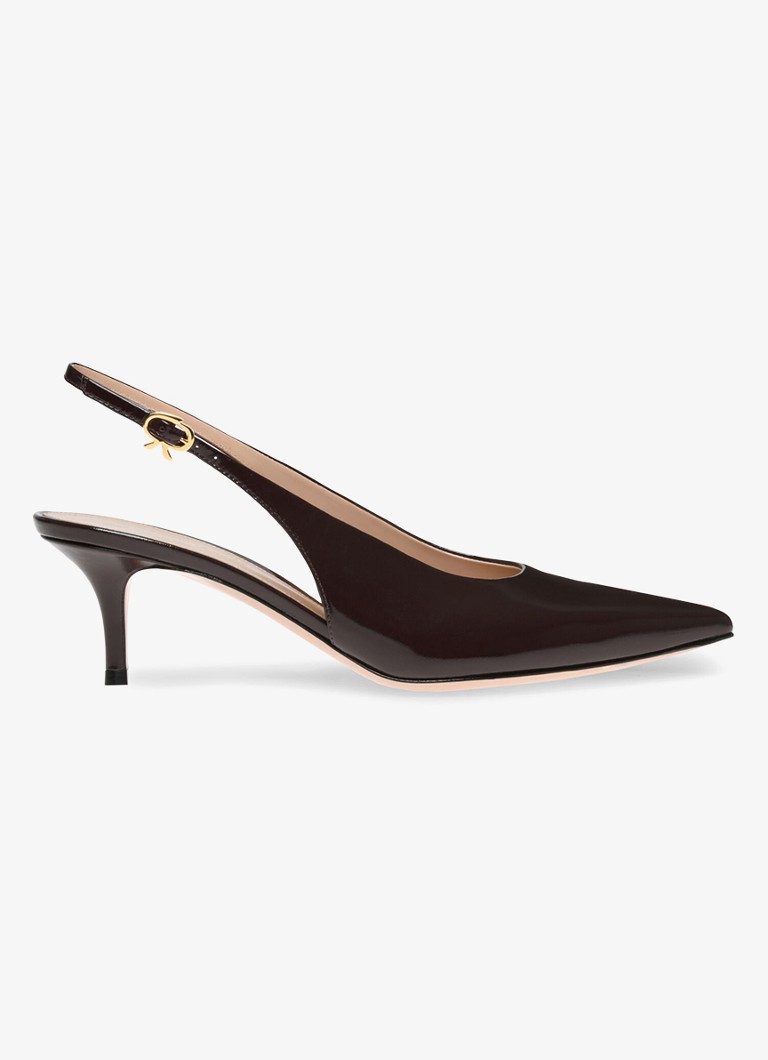 Gianvito Rossi Dames Robbie Sling 55 slingback van lakleer in de kleur Zwart