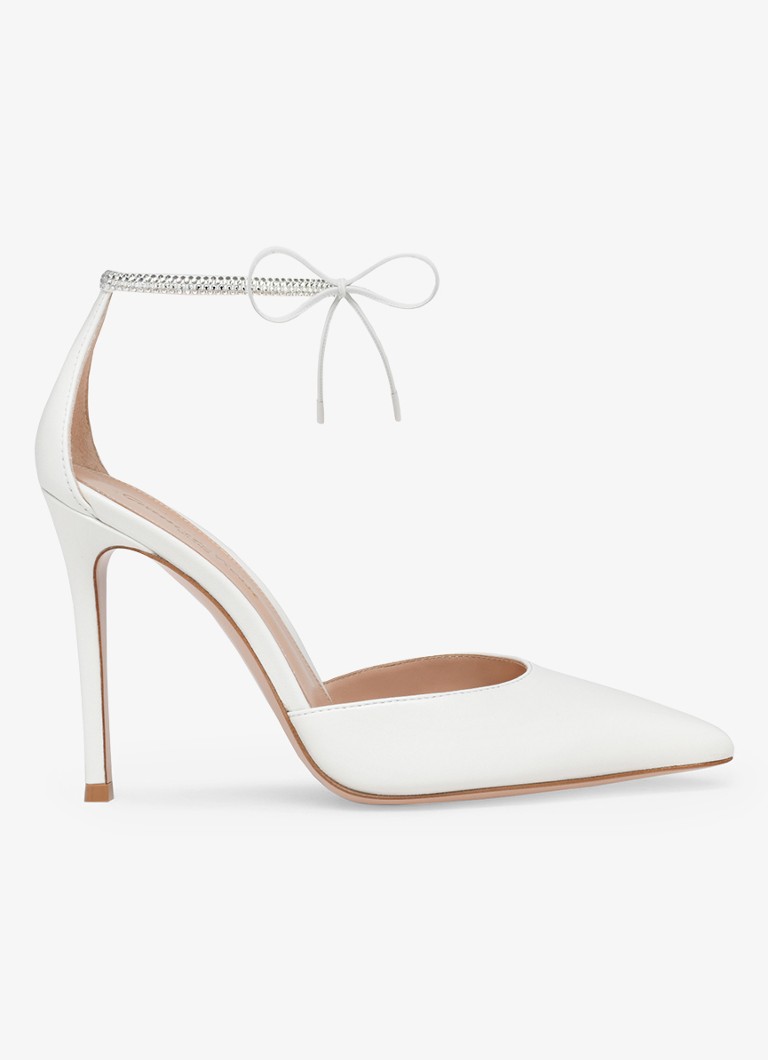 Gianvito Rossi Dames Montecarlo D'Orsay pump van leer in de kleur Wit