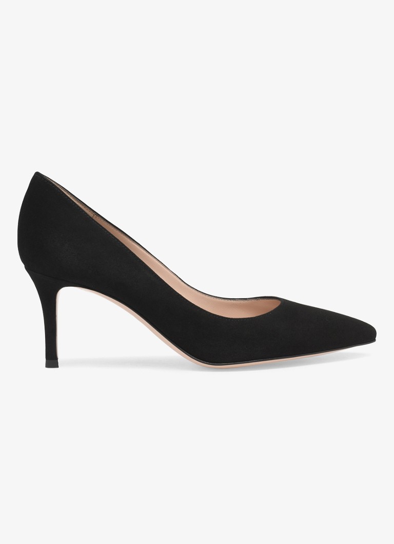 Gianvito Rossi Dames Gianvito 70 pump van suède in de kleur Zwart