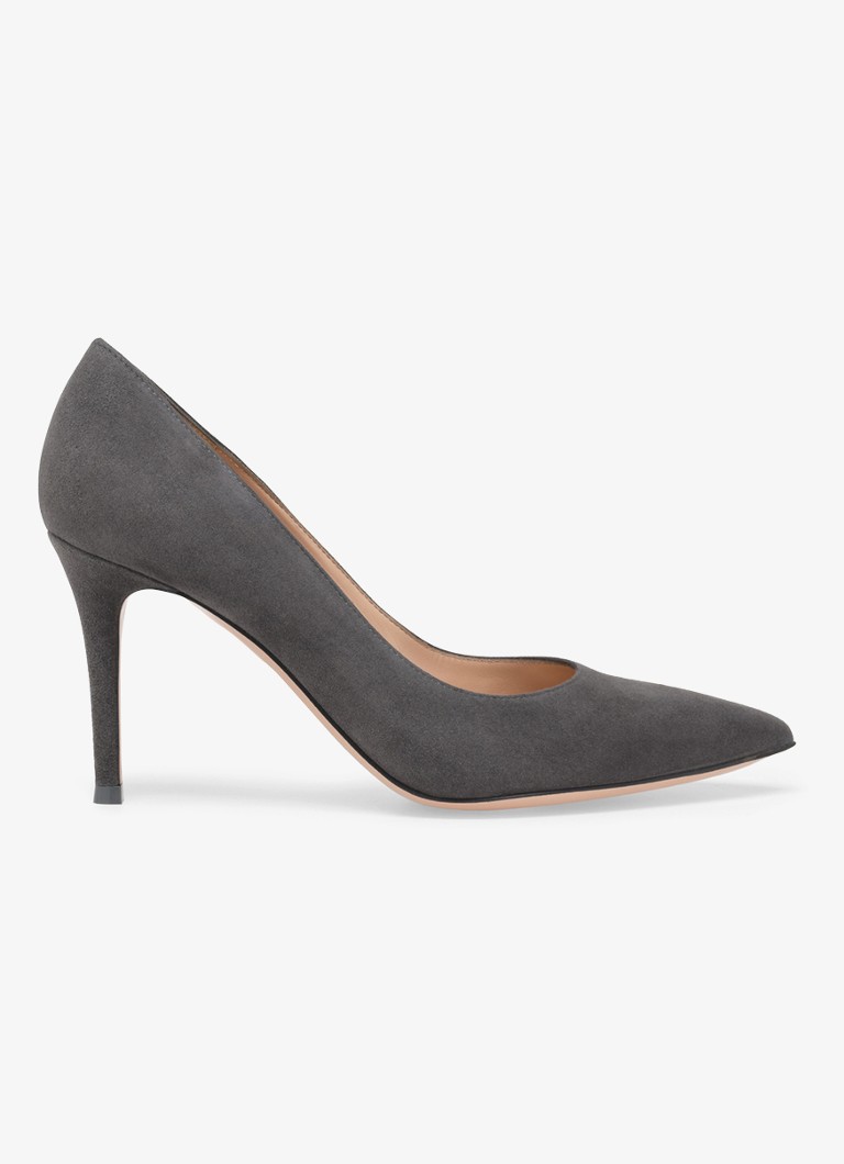 Gianvito Rossi Dames Gianvito 85 pump van suède in de kleur Grijs