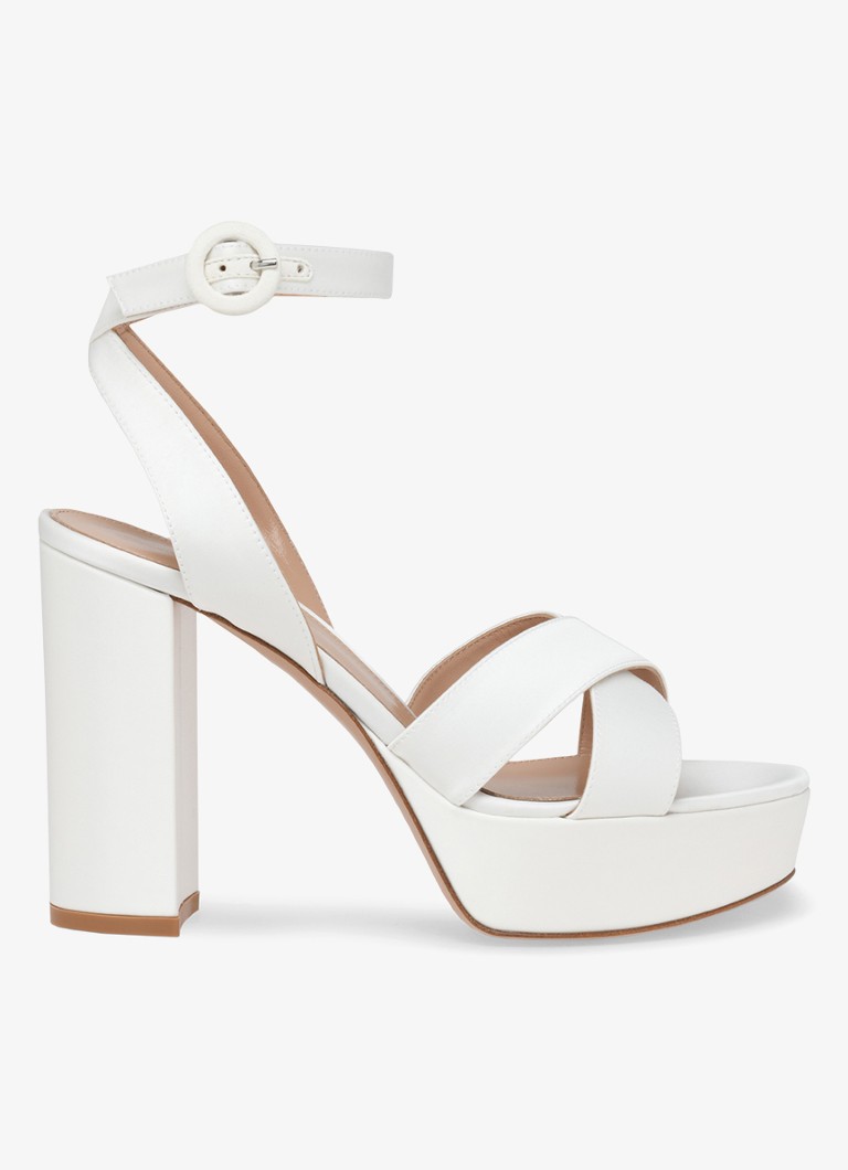 Gianvito Rossi Dames Sabrina sandalette van satijn in de kleur Wit