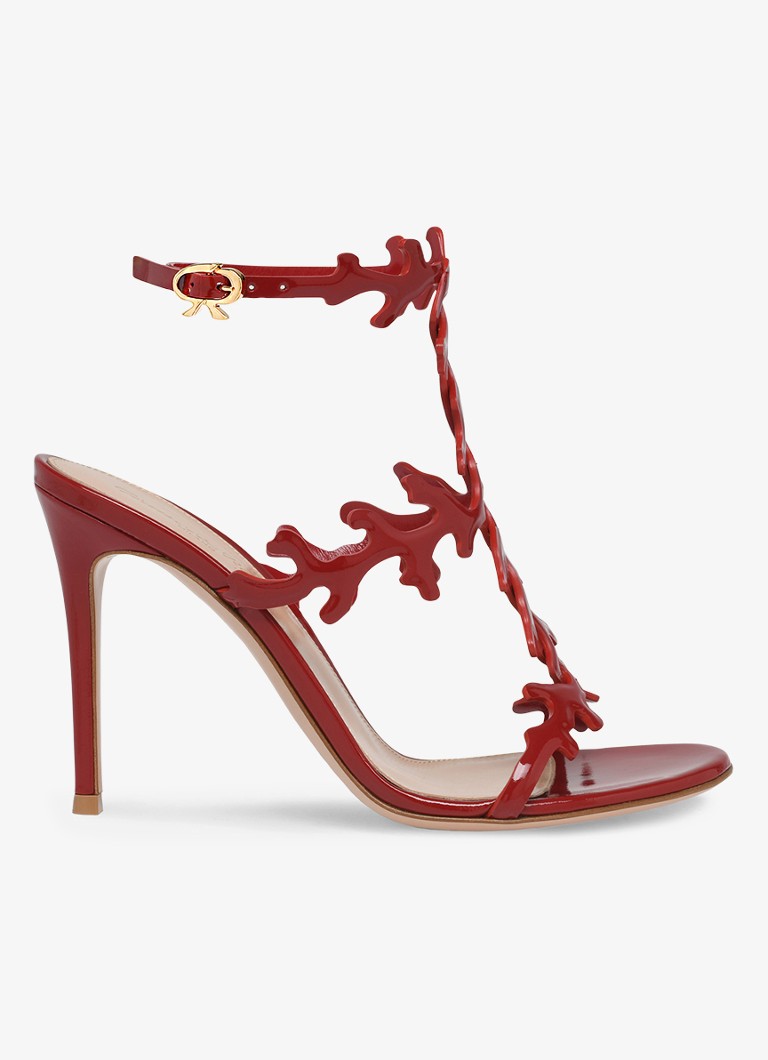 Gianvito Rossi Dames Ocean sandalette van leer in de kleur Rood