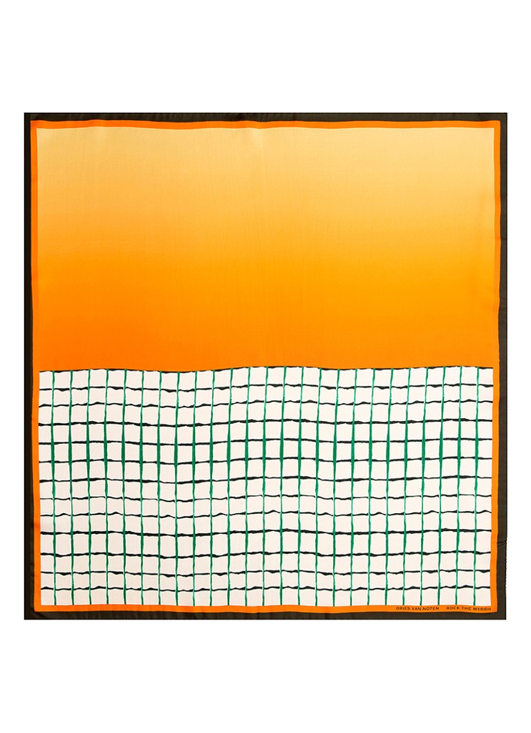 Dries Van Noten Dames Foulard Rock the Myrrh - zijden sjaal 75 x 75 cm