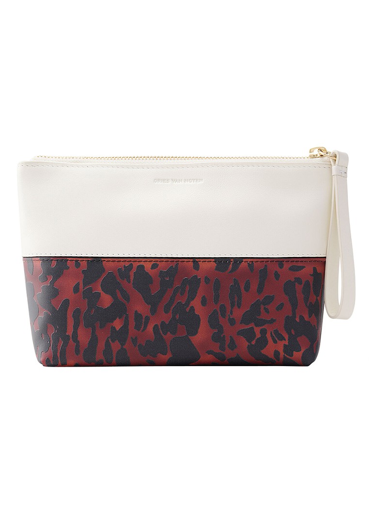 Dries Van Noten Pochette Ivory - make-up tas van kalfsleer Ivory 1 maat Beauty tools - Deal
