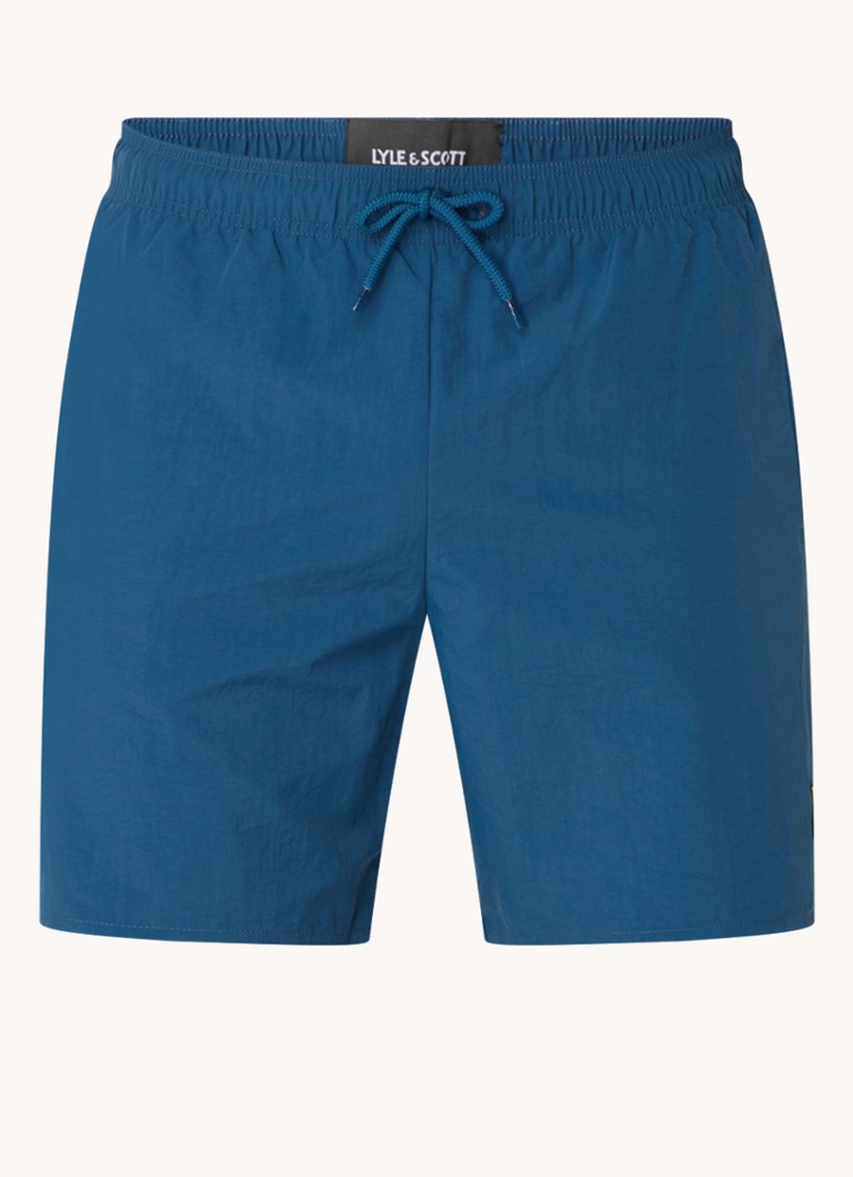 Lyle & Scott Heren Zwemshorts met steekzakken en logo in de kleur Petrol, maat: L