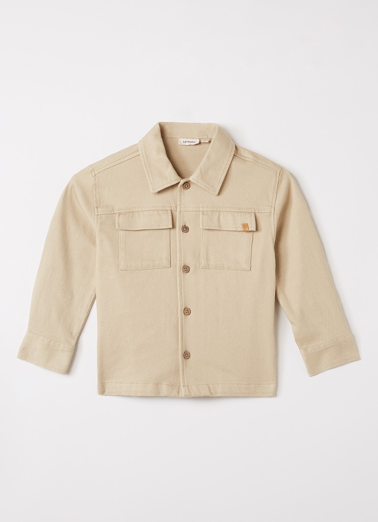 Lil 'Atelier Jongens NMMTaru overhemd met borstzakken in de kleur Beige, maat: 92