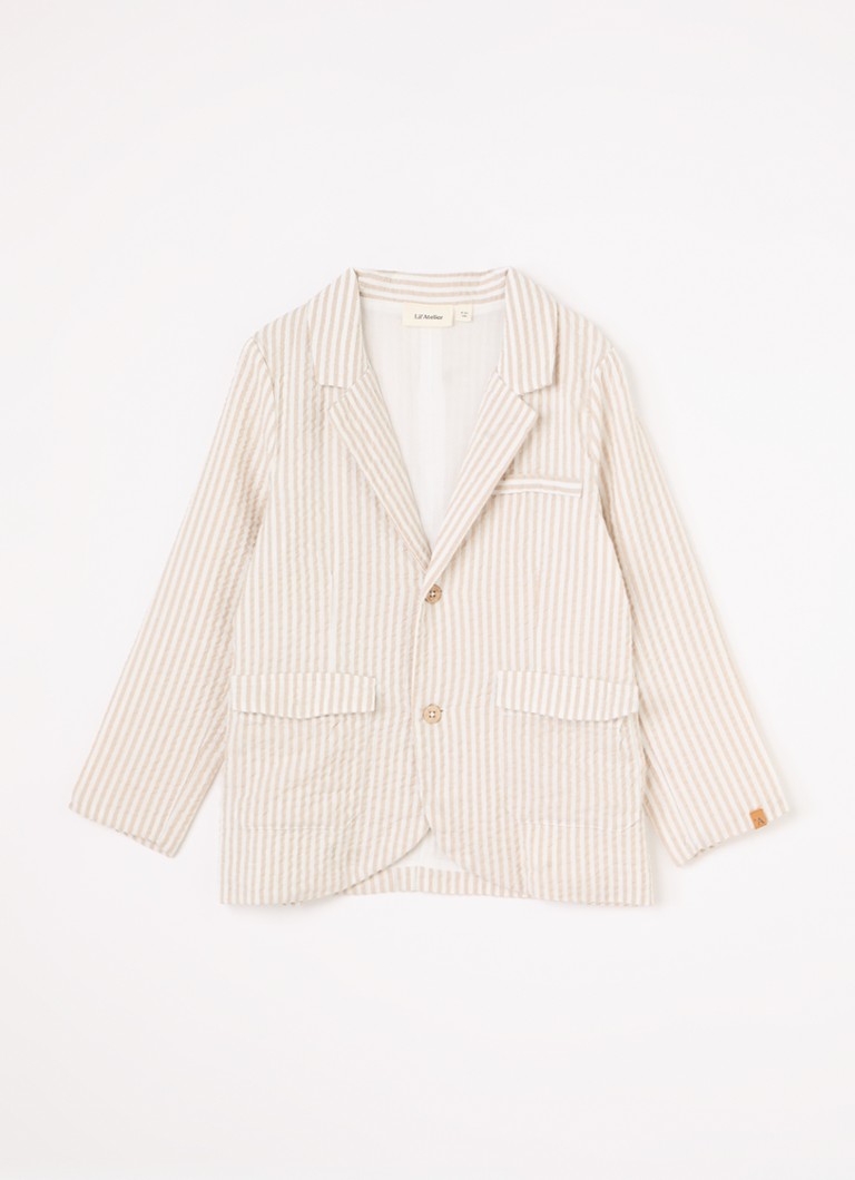 Lil 'Atelier Jongens NMMFausto blazer met streepprint in de kleur Gebroken wit, maat: 122/128