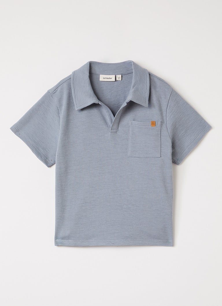 Lil 'Atelier Jongens NMMFalk polo met borstzak in de kleur Grijs, maat: 92