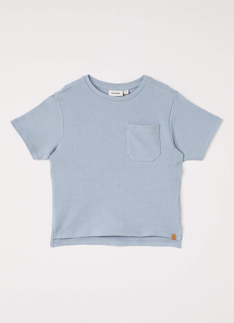 Lil 'Atelier Jongens T-shirt met borstzak in de kleur Lichtblauw, maat: 122/128