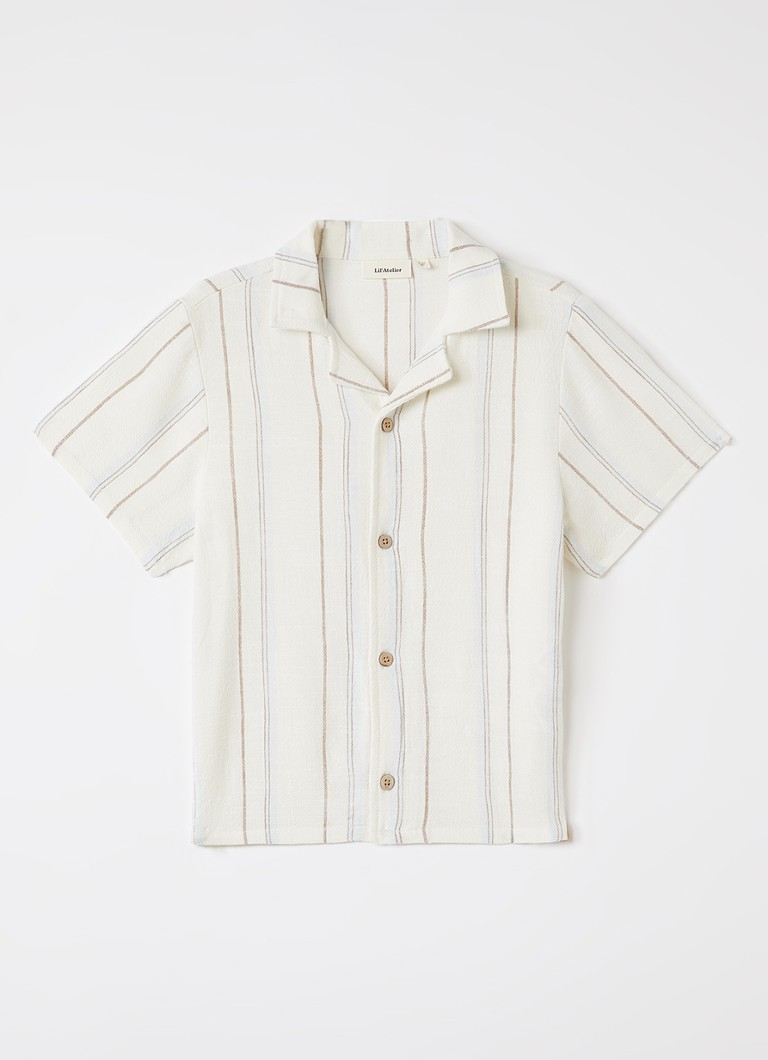 Lil 'Atelier Jongens NMMJeran blouse in linnenblend in de kleur Gebroken wit, maat: 116