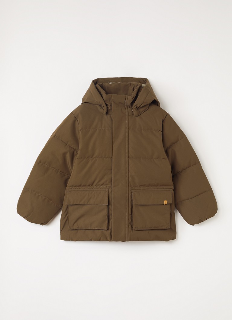Lil 'Atelier Jongens NMMLamedow pufferjack met capuchon in de kleur Bruin, maat: 110