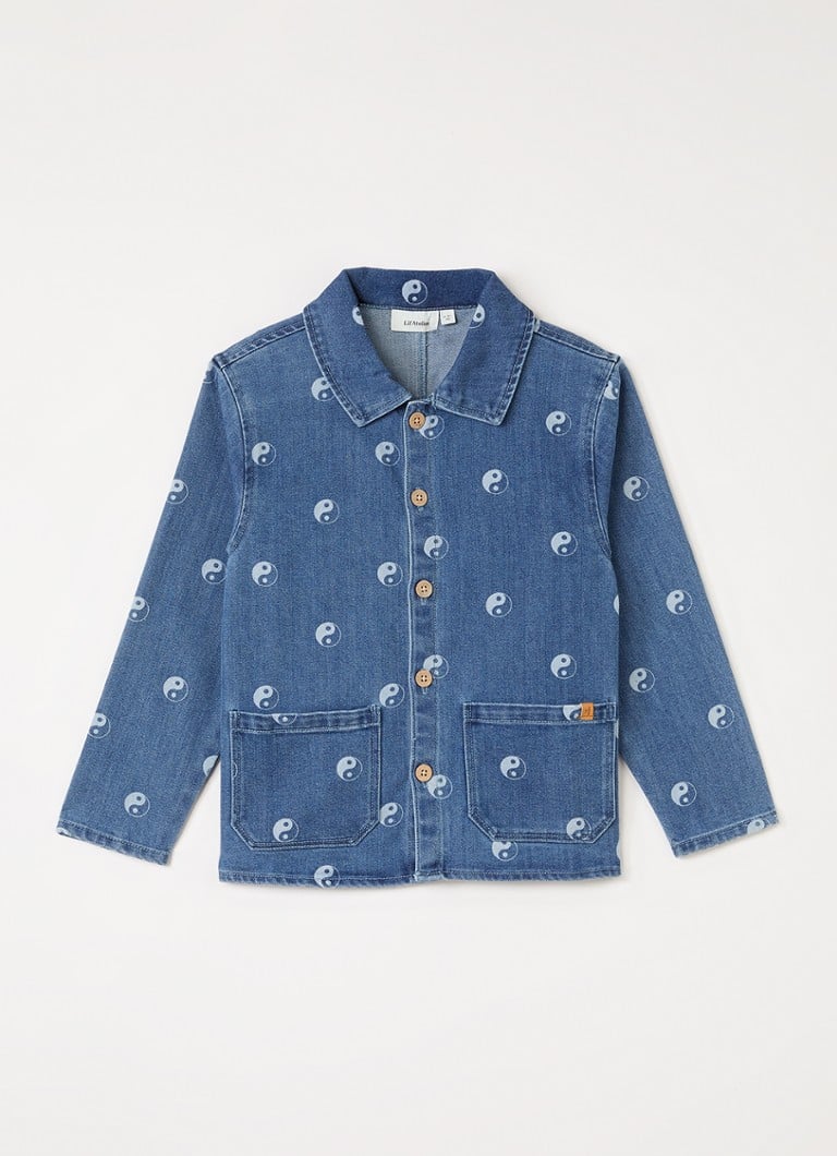 Lil 'Atelier Jongens NMMLivo spijkerjas met print in de kleur Jeans, maat: 92