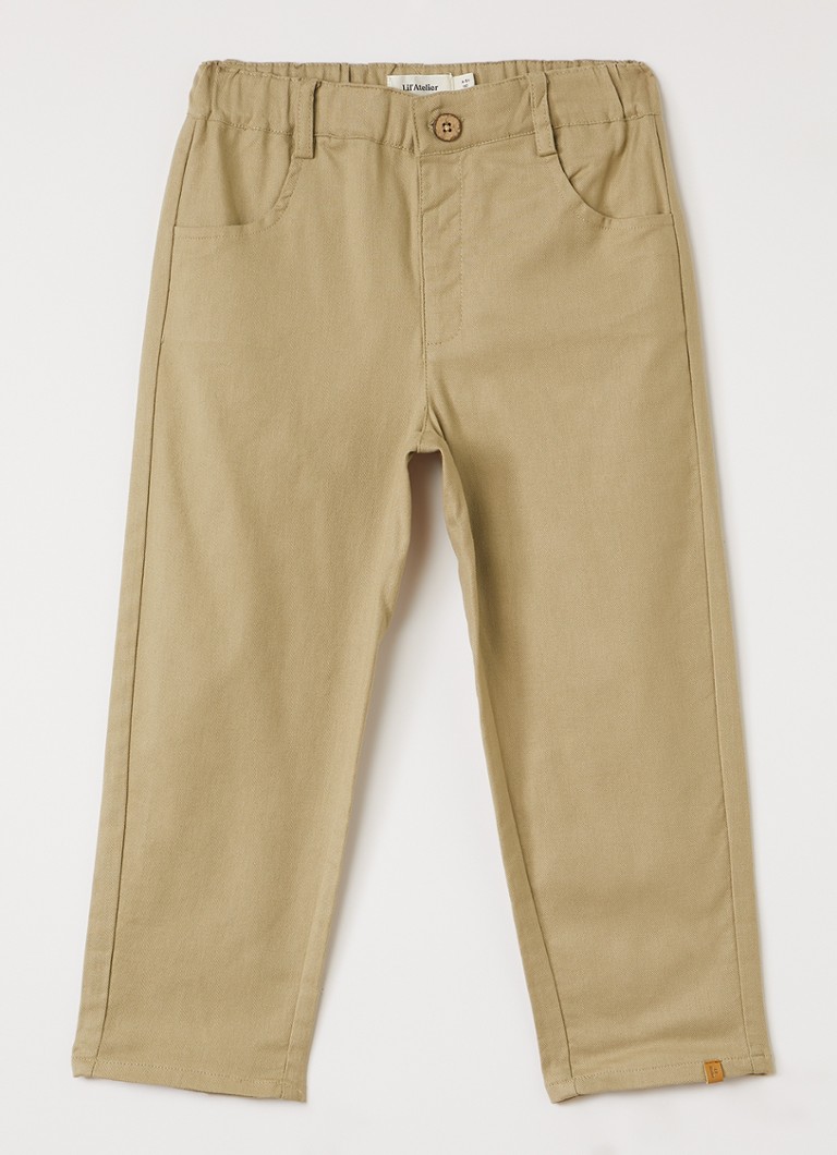Lil 'Atelier Jongens NMMKoa straight fit chino in de kleur Khaki, maat: 104