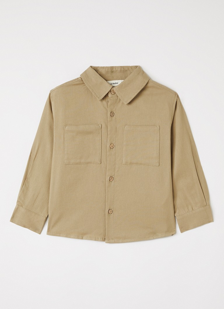 Lil 'Atelier Jongens NMMKoa overhemd met borstzakken in de kleur Khaki, maat: 110