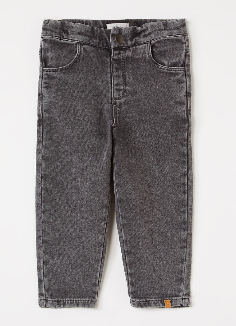 Lil 'Atelier Meisjes NMNLulia loose fit jeans met gekleurde wassing in de kleur Middengrijs, maat: 92