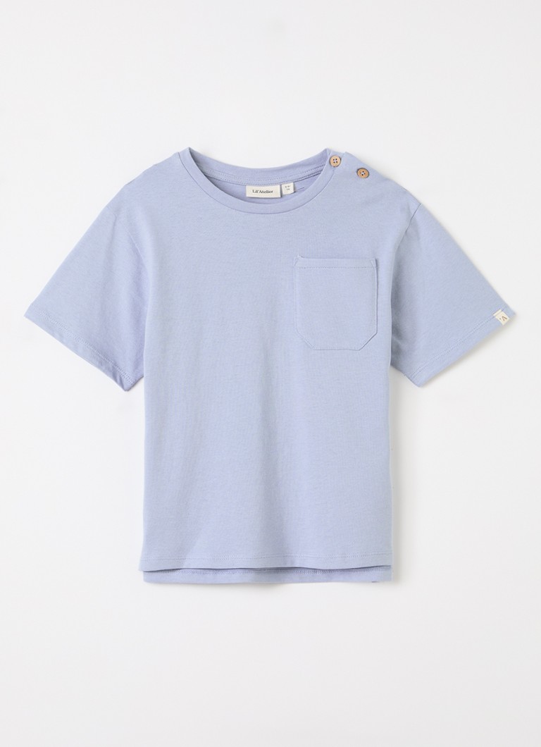 Lil 'Atelier Jongens NMMDolan T-shirt met borstzak in de kleur Staalblauw, maat: 3