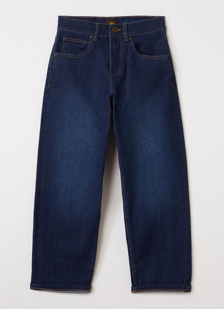 LEE Jongens West straight leg jeans met stretch in de kleur Donkerblauw, maat: 9-10Y=140