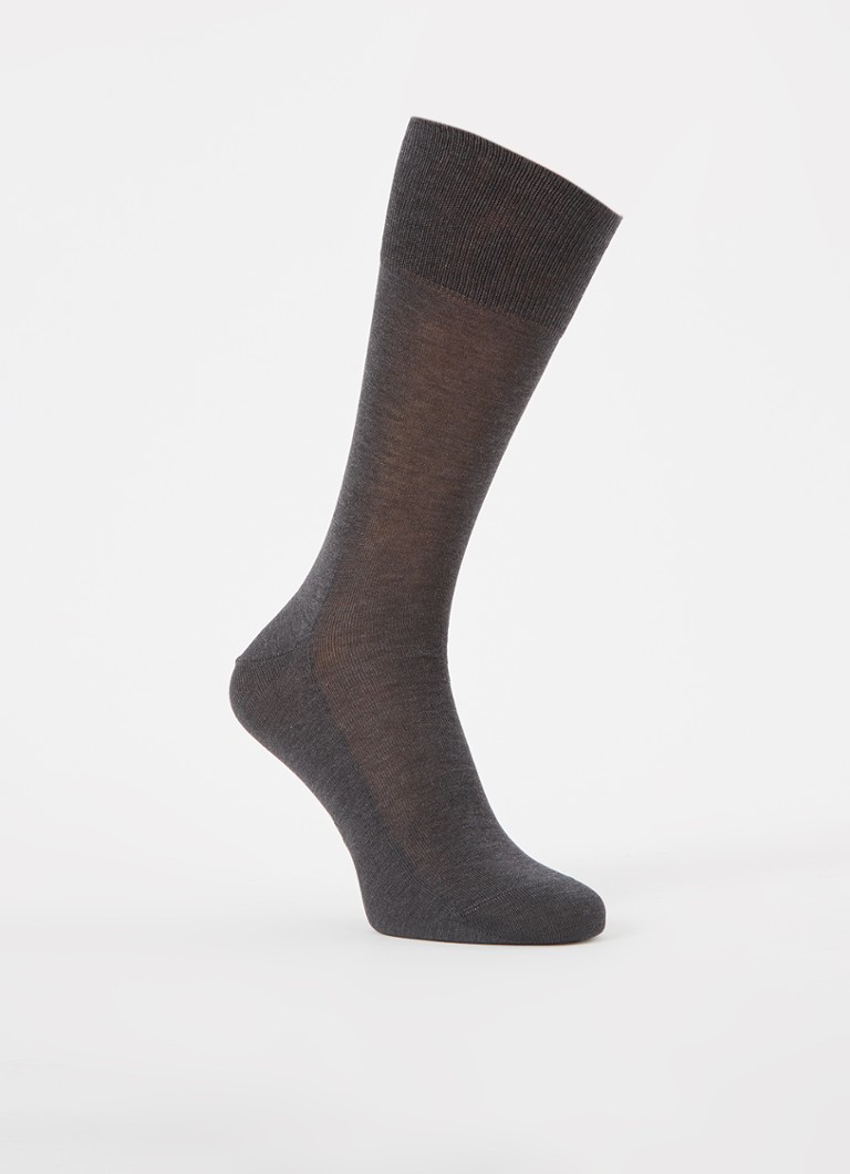 Falke Heren Tiago sokken in katoenblend in de kleur Antraciet, maat: 45-46