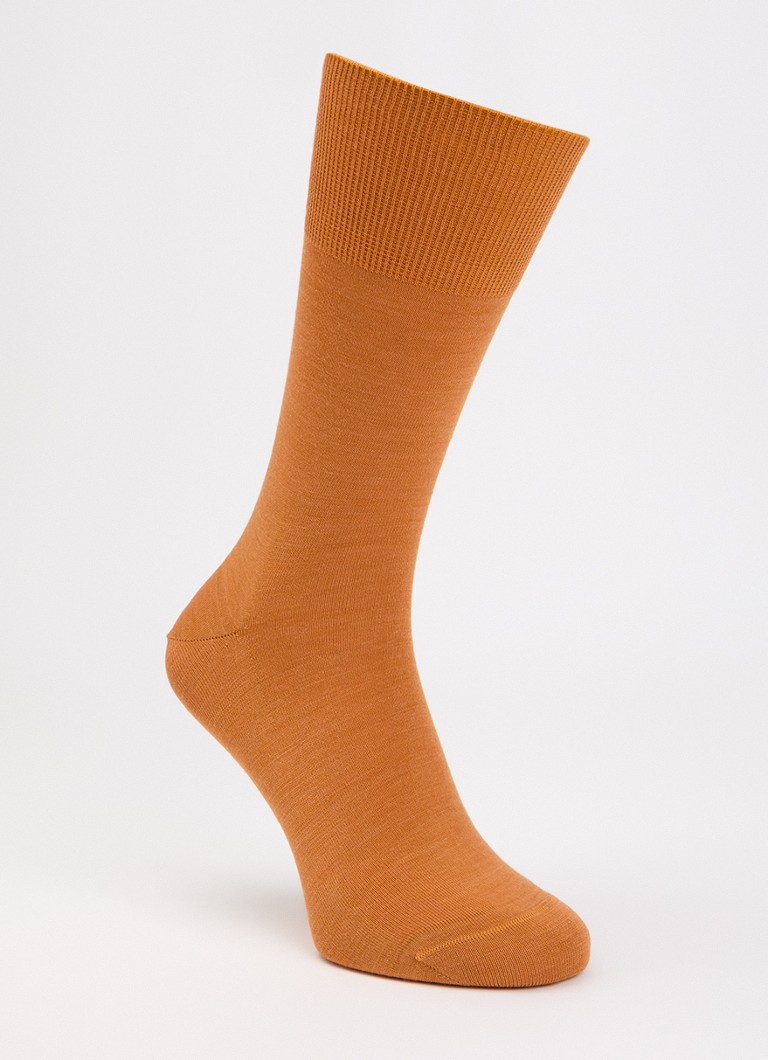 Falke Heren Airport sokken in scheerwolblend in de kleur Camel, maat: 43-44