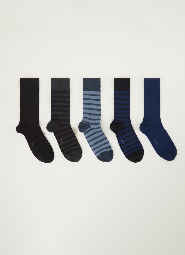 Falke Heren Happybox sokken in 5-pack in de kleur Royalblauw, maat: 39-42