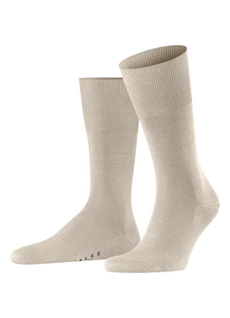 Falke Heren Airport sokken in wolblend in de kleur Beige, maat: 39-40